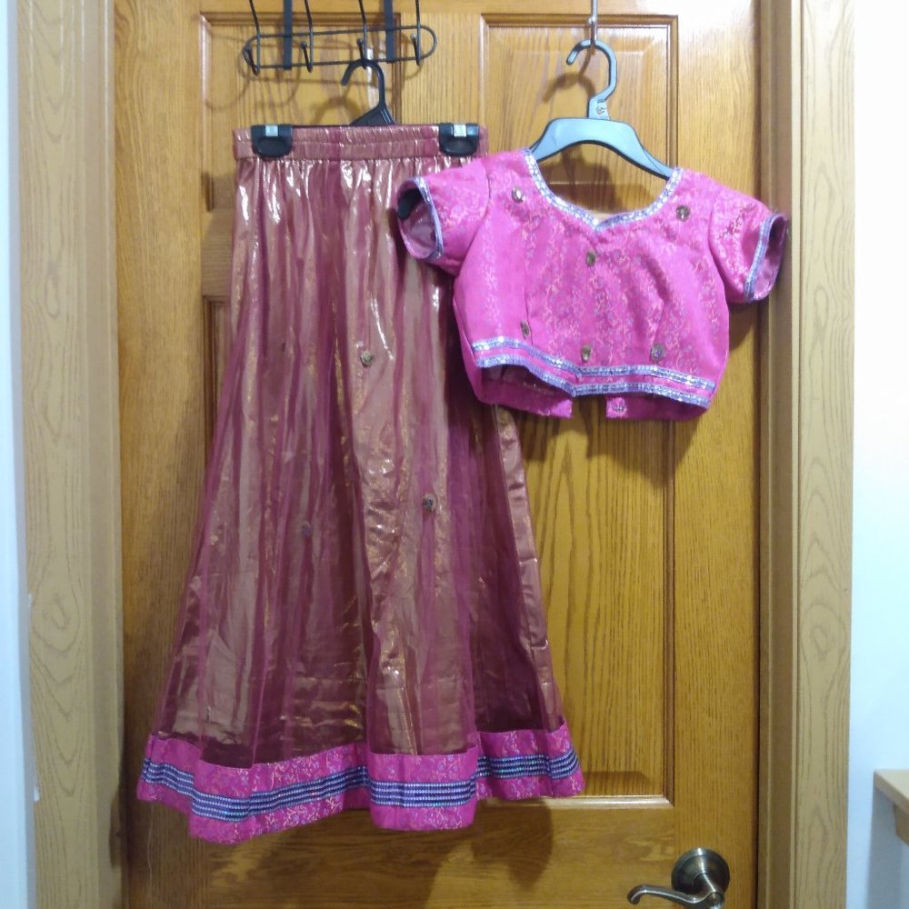 Girls Size 6/7 Size Indian Bollywood Style Two Piece Dress